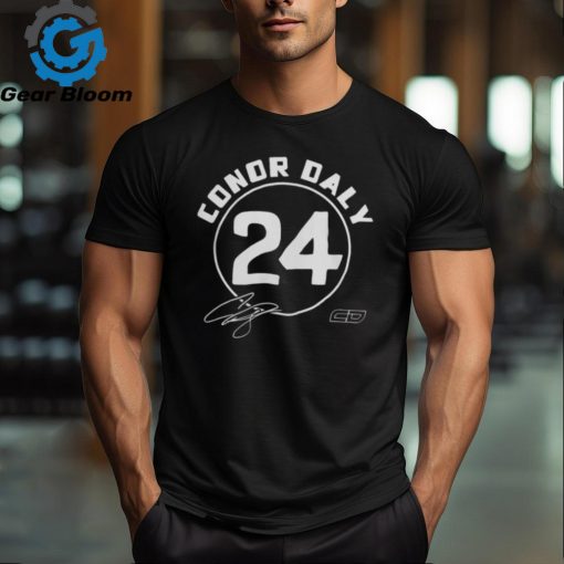 Official Conor Daly 24 Black Tee Shirt