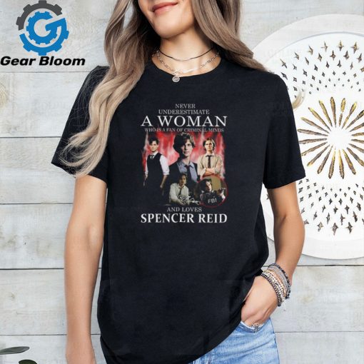 Official Never Underestimate A Woman Who Is A Fan Of Criminal Minds And Loves Spencer Reid Shirt