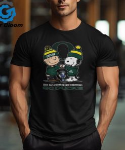 Official Peanuts Snoopy And Charlie Brown Oregon Ducks 2024 Pac 12 Conference Champions Tee Shirt