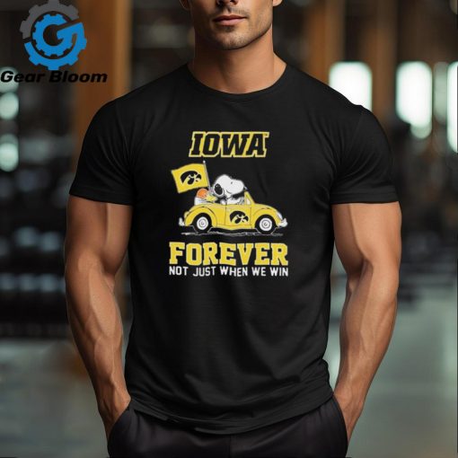 Official Peanuts Snoopy And Woodstock Iowa Hawkeyes National Championship On Car Forever Not Just When We Win Shirt