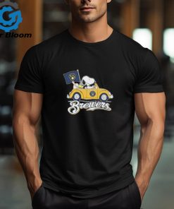 Official Peanuts Snoopy And Woodstock Milwaukee Brewers On Car 2024 Shirt