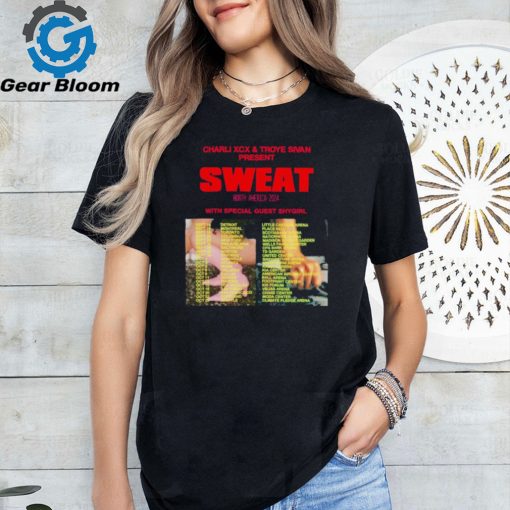 Official charli XCX And Troye Sivan SWEAT North America 2024 With Special Guest Shygirl Shirt