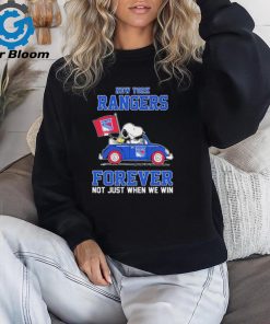 Peanuts Snoopy And Woodstock On Car New York Rangers Forever Not Just When We Win Shirt