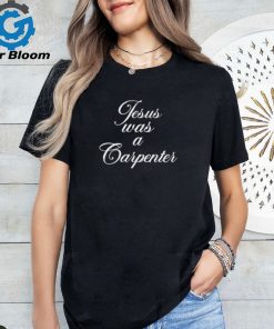 Sabrina Carpenter Wearing Jesus Was A Carpenter shirt