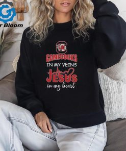 South Carolina Gamecocks In My Veins Jesus In My Heart T Shirt