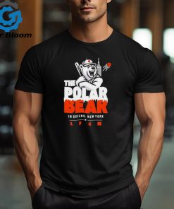 The polar bear in queens New York baseball shirt