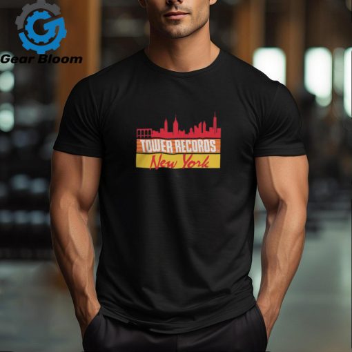 Tower Records Merchandise Black Tower Records New York Skyline T Shirt