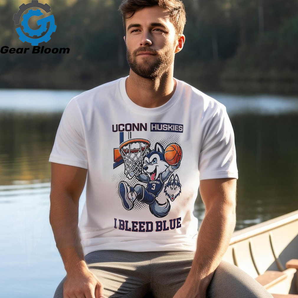 Uconn Huskies 2024 Basketball National Champions Mascot I Bleed Blue Shirt