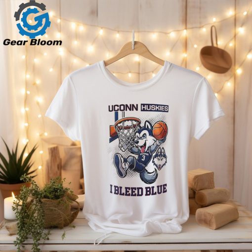 Uconn Huskies 2024 Basketball National Champions Mascot I Bleed Blue Shirt