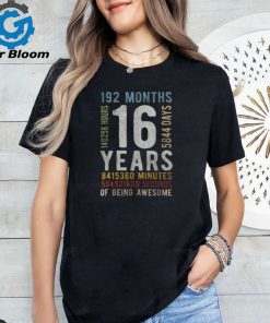 16Th Birthday 16 Years Old Vintage Retro 192 Months Men’s T shirt