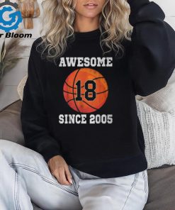 18Th Birthday Basketball Lover 18 Years Old Vintage Sports T Shirt