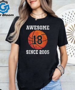 18Th Birthday Basketball Lover 18 Years Old Vintage Sports T Shirt