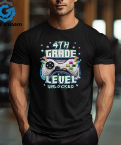 4th Grade Level Unlocked Gaming Back To School Kids Boys Shirt