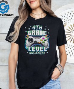 4th Grade Level Unlocked Gaming Back To School Kids Boys Shirt