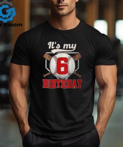 6Th Baseball Birthday Boy Player 6 Years Old Baseball Sport T Shirt