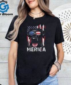 Black Labrador Retriever 4Th Of July Merica Usa Flag Lab Dog T Shirt