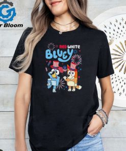 Bluey heeler family red white bluey 4th of july firework 2024 shirt