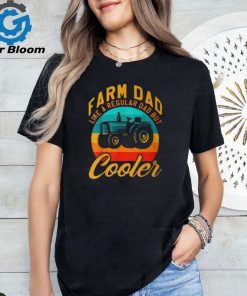 Farmer Dad Like Regular But Cooler Retro Vintage Fathers Day T Shirt