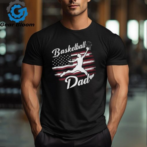 Father’s Day 4Th July American Flag Basketball Sport Dad Men T Shirt