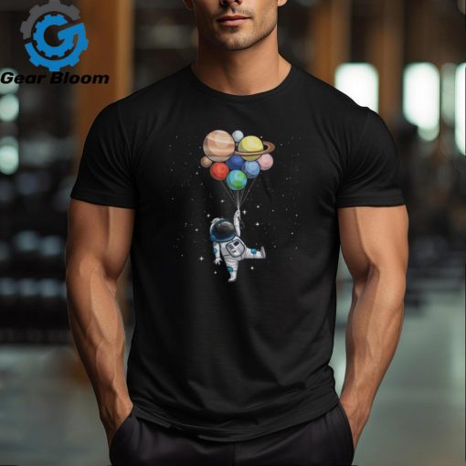 Funny Astronaut With Planets In Hand For Men Women Spaceman T Shirt