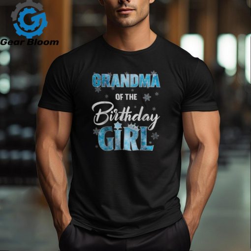 Grandma Of The Birthday Girl Family Snowflakes Winter Party Women T shirt