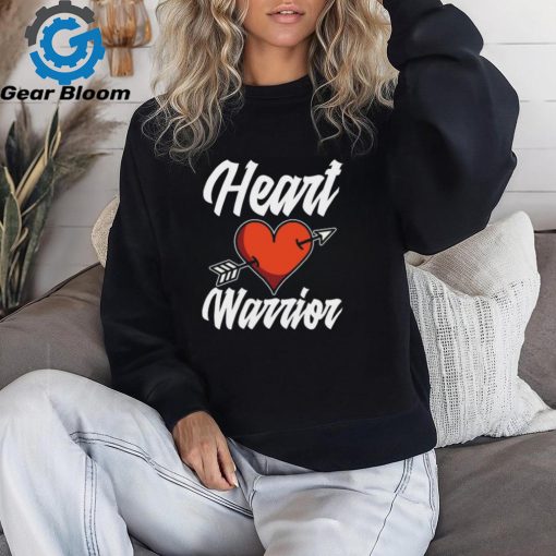 Heart Warrior Congenital Heart CHD Awareness on Women’s Curvy V Neck Football Tee shirt