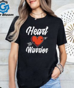 Heart Warrior Congenital Heart CHD Awareness on Women's Curvy V Neck Football Tee shirt