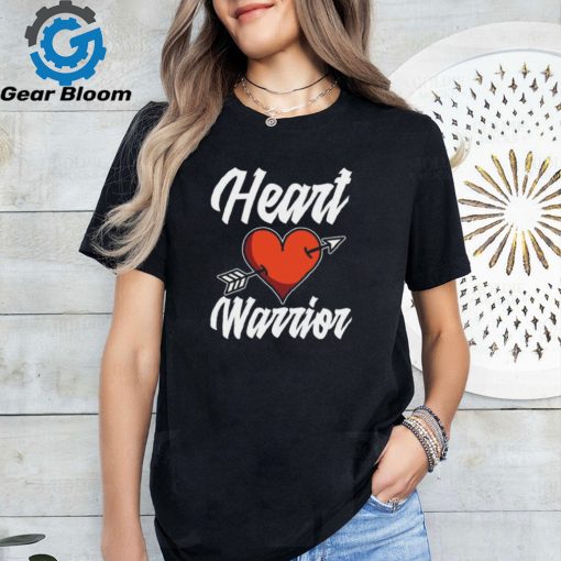 Heart Warrior Congenital Heart CHD Awareness on Women’s Curvy V Neck Football Tee shirt