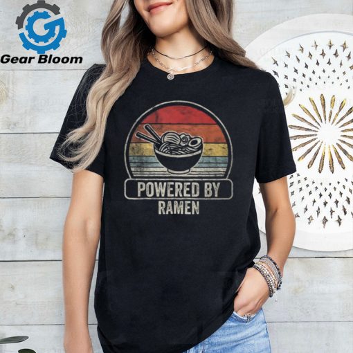 Retro Vintage Powered By Ramen Ramen Lover T Shirt