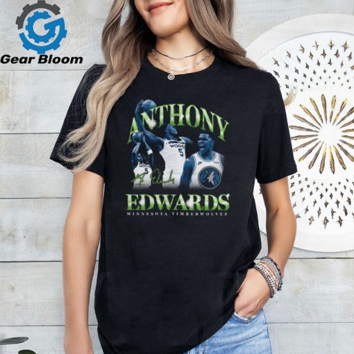 Men’s Fanatics Branded Anthony Edwards Black Minnesota Timberwolves Retro ’90s T Shirt