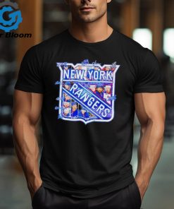 New York Rangers logo team player signatures shirt