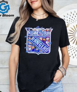 New York Rangers logo team player signatures shirt