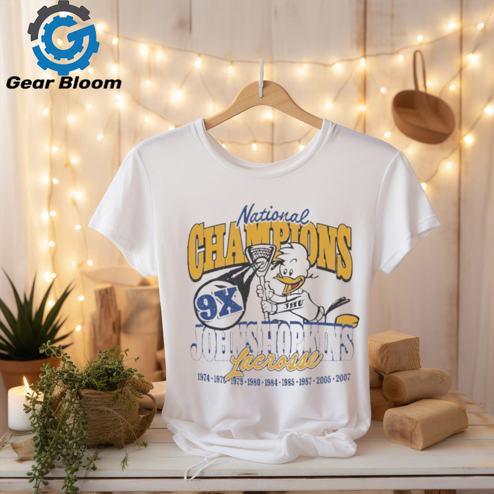 Official Johns Hopkins Blue Jays Pass 9x Ncaa Division I Lacrosse National Champions Locker 47 Shirt