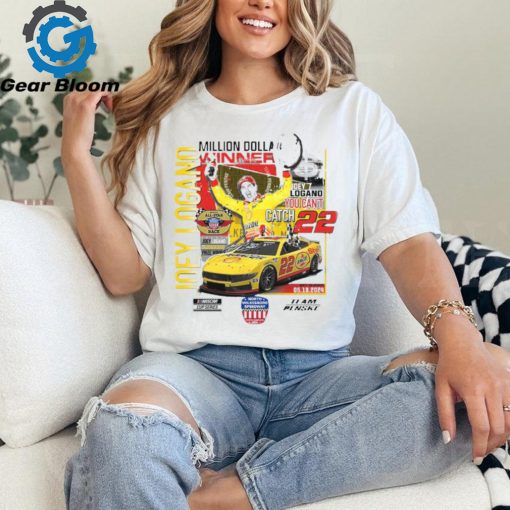 Official joey Logano Checkered Flag Sports Heather Charcoal 2024 NASCAR All Star Race Winner T Shirt