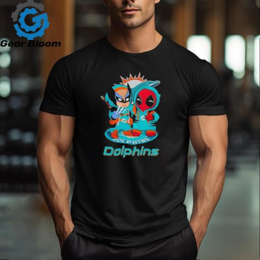 Official miami Dolphins Marvel Wolverine Deadpool True Friends T Shirt