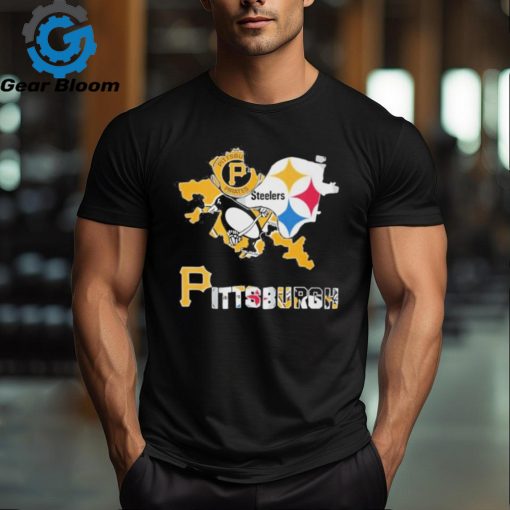 Official pittsburgh Sport Team With Penguins, Pirates, Steelers T Shirt