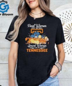 Official tennessee Volunteers Real Women Love Softball Smart Women Love The Vols T Shirt