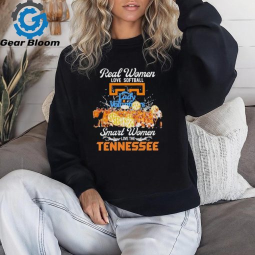 Official tennessee Volunteers Real Women Love Softball Smart Women Love The Vols T Shirt