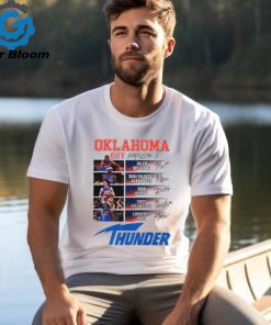 Oklahoma City Thunder basketball starting 5 player signatures shirt