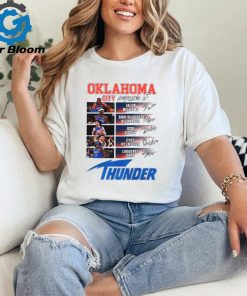 Oklahoma City Thunder basketball starting 5 player signatures shirt