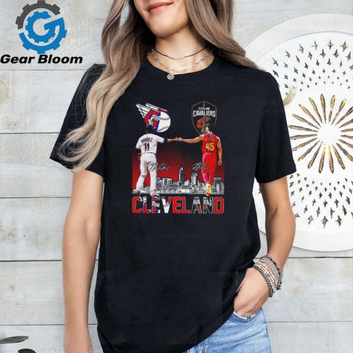 Original Cleveland city skyline ramirez and mitchell signatures shirt