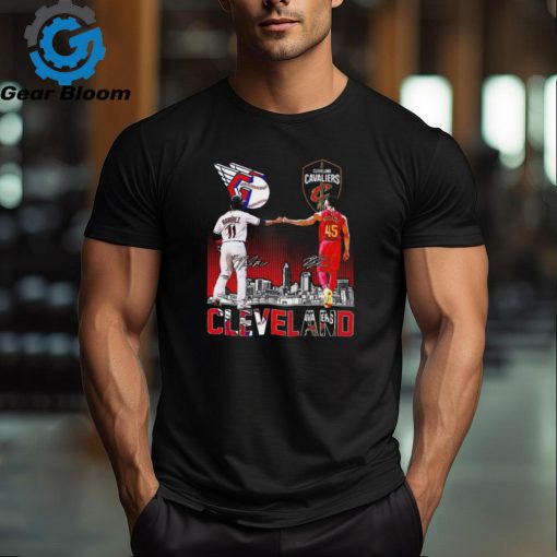 Original Cleveland city skyline ramirez and mitchell signatures shirt