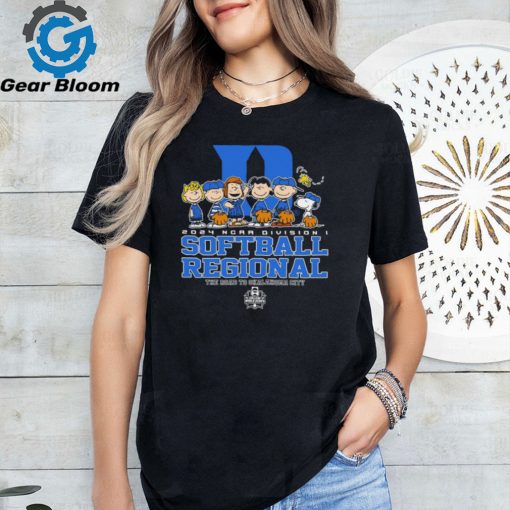 Peanuts characters 2024 NCAA division I softball regional Duke logo shirt
