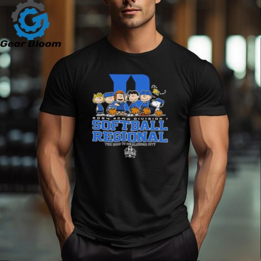 Peanuts characters 2024 NCAA division I softball regional Duke logo shirt