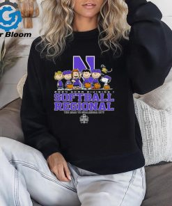 Peanuts characters 2024 NCAA division I softball regional Northwestern Wildcats logo shirt