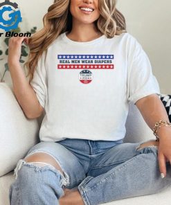 Real Men Wear Diapers Trump 2024 Save America Again Ladies Boyfriend Shirt