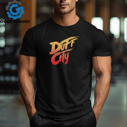 Smug Wearing Duff City shirt