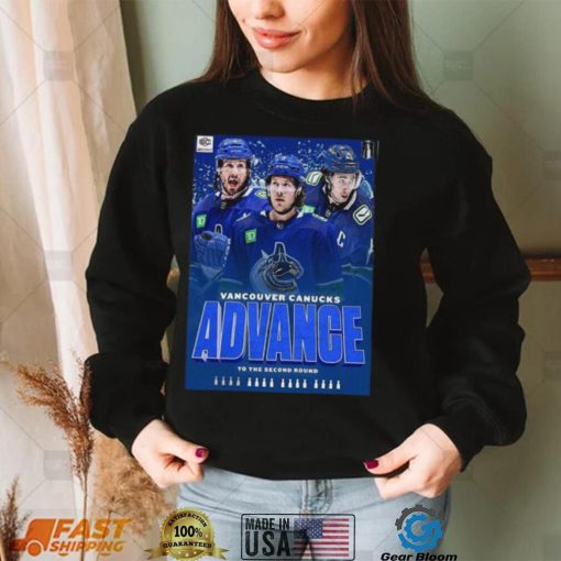 The Vancouver Canucks Advance To The Second Round 2024 Stanley Cup Playoffs T Shirt