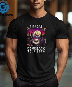 Vintage Cat Selfie With Cicada Comeback Summer Tour 2024 T Shirt