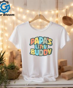 Youth Papa's Little Buddy Cute Toddlers Fathers Day Outfit T Shirt